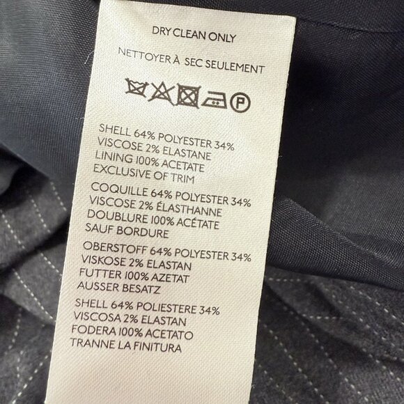 Anthropologie Maeve 80s Boxy Blazer Jacket Grey Womens Medium Striped Oversized - Picture 8 of 13